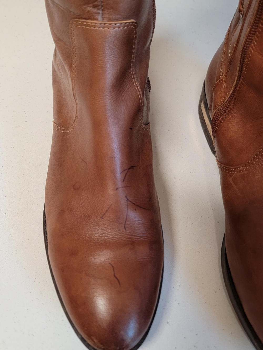 Vince Camuto Tall Leather Riding Boots - Cognac Brown - Picture 2 of 16